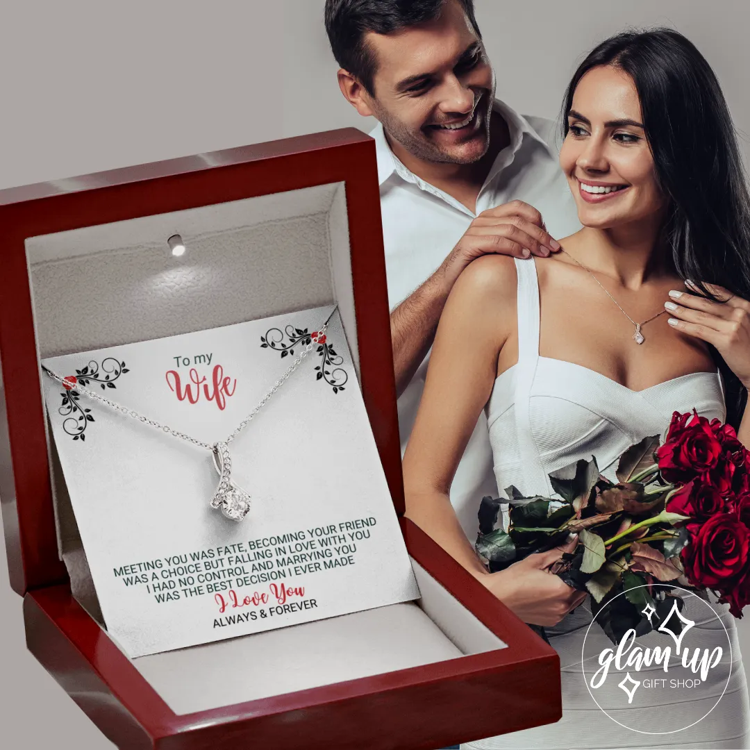 To My Wife - Best Decision Ever - Necklace - ABNWifeM24