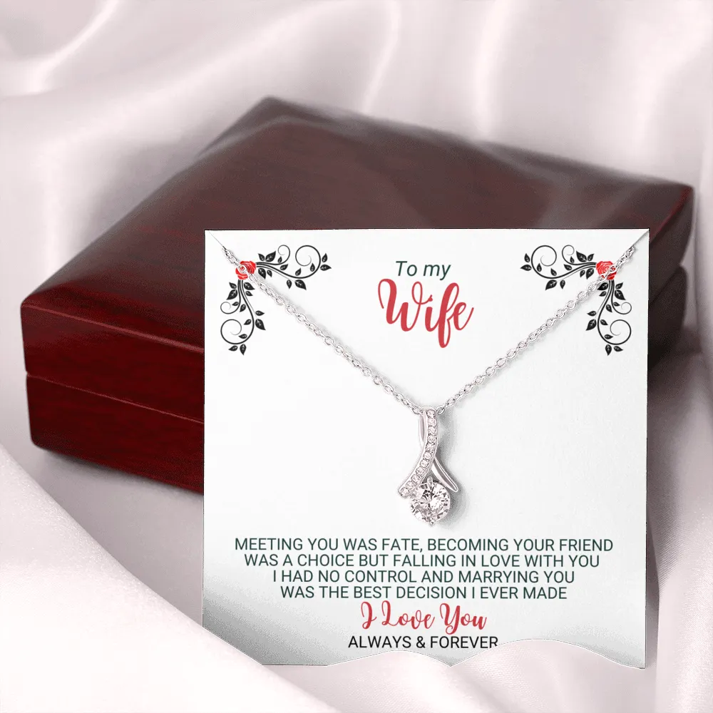 To My Wife - Best Decision Ever - Necklace - ABNWifeM24