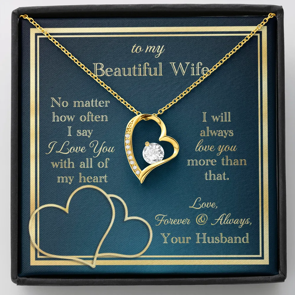 To My Wife Necklace Gift - Love You With All My Heart