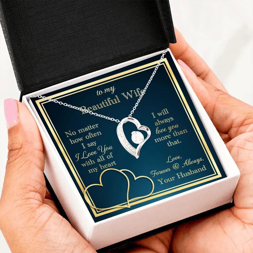 To My Wife Necklace Gift - Love You With All My Heart