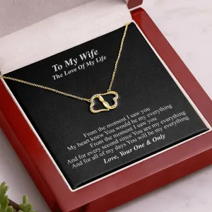 To My Wife Necklace Gift with Message Card - Everlasting Love Solid Gold Necklace