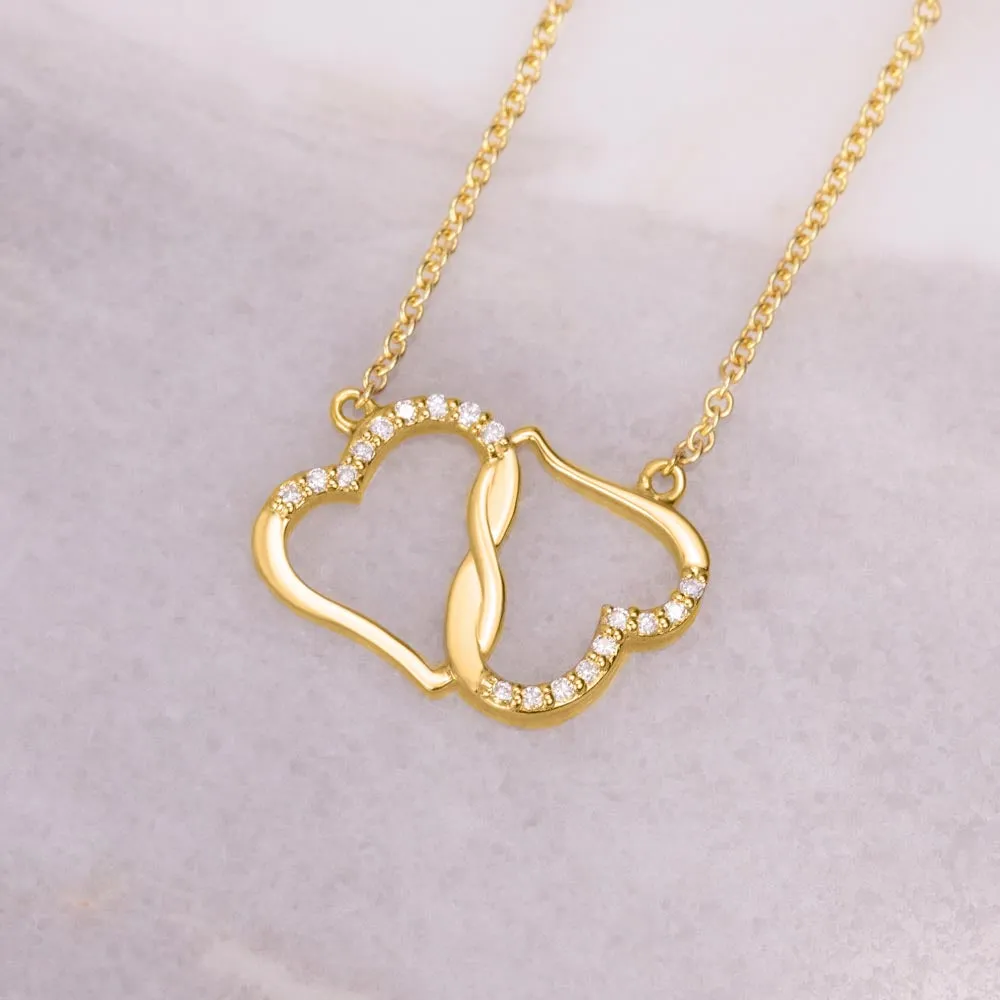 To My Wife Necklace Gift with Message Card - Everlasting Love Solid Gold Necklace