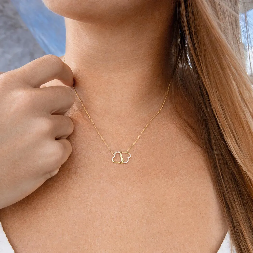 To My Wife Necklace Gift with Message Card - Everlasting Love Solid Gold Necklace
