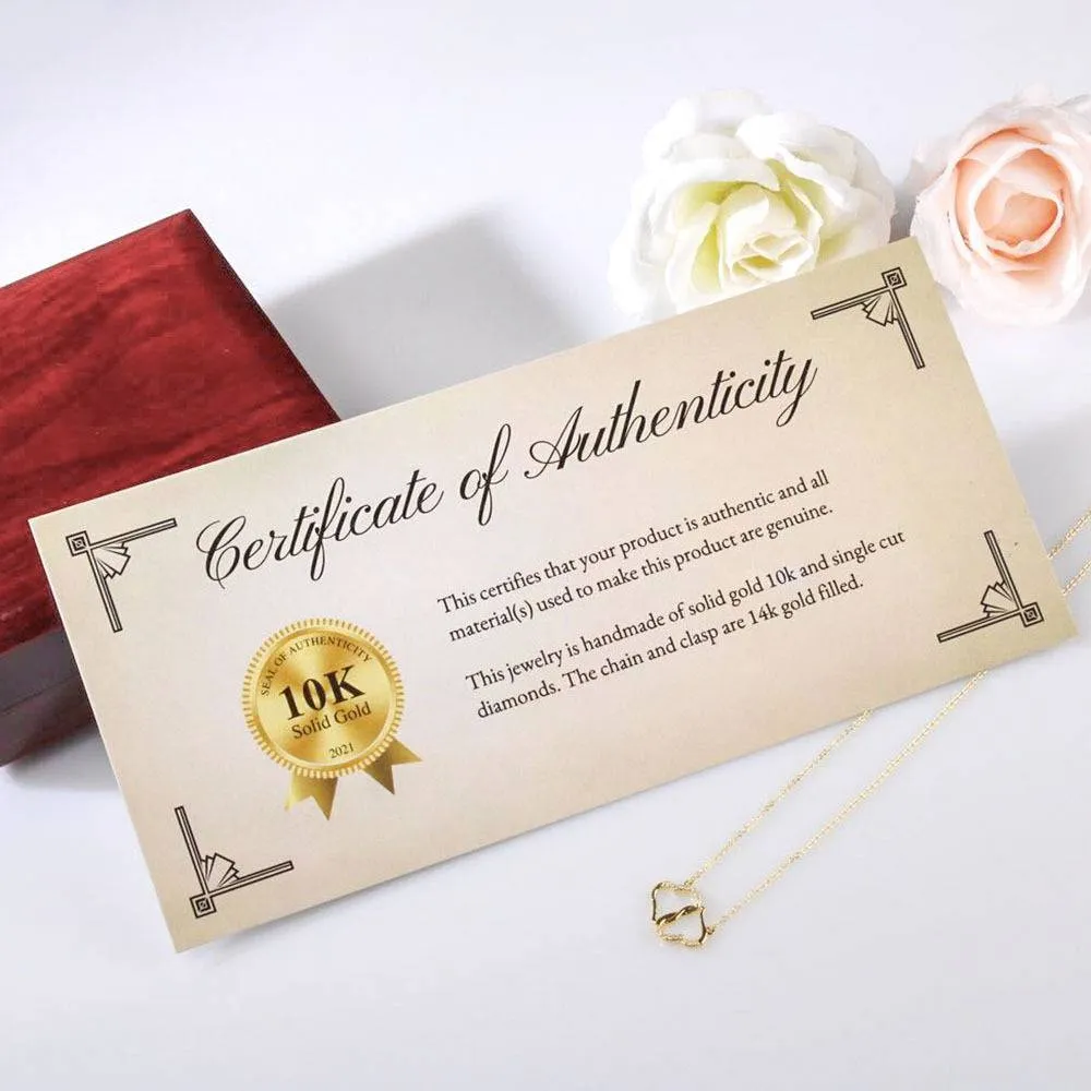 To My Wife Necklace Gift with Message Card - Everlasting Love Solid Gold Necklace