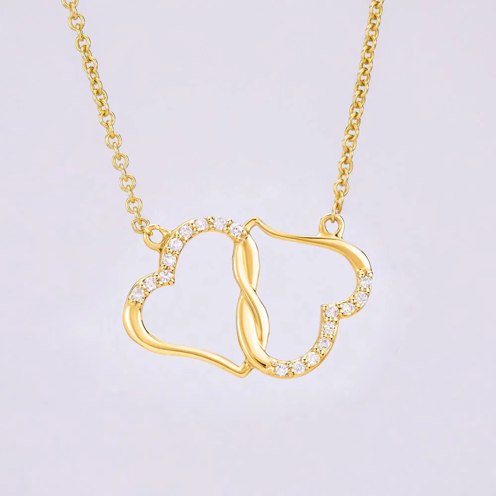 To My Wife Necklace Gift with Message Card - Everlasting Love Solid Gold Necklace