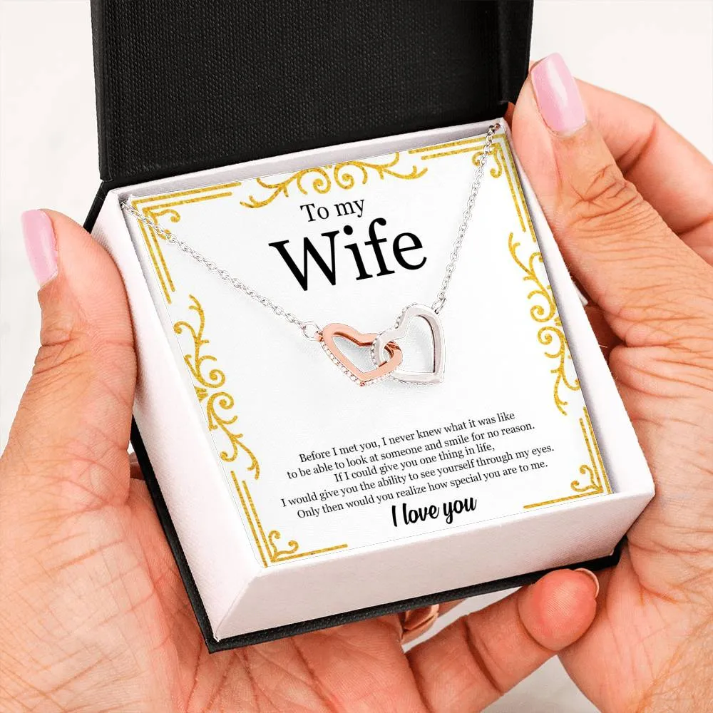 To My Wife - Two Interlocking Hearts Necklace - IHN0005