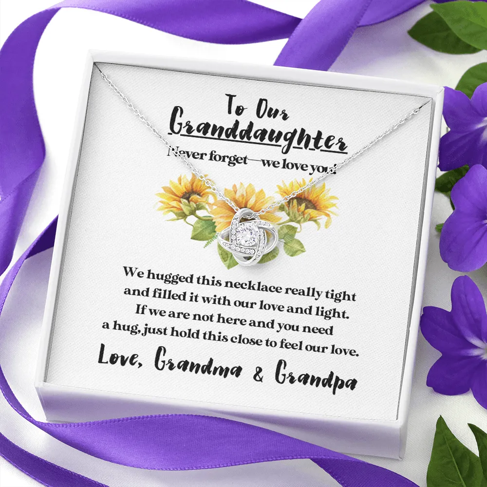 To Our Granddaughter - Hold This Close | Beautiful 14k White Gold Family Forever Love Knot