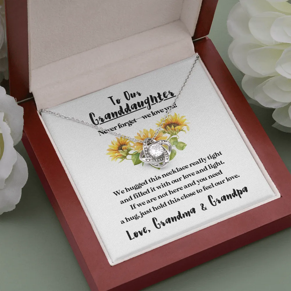 To Our Granddaughter - Hold This Close | Beautiful 14k White Gold Family Forever Love Knot