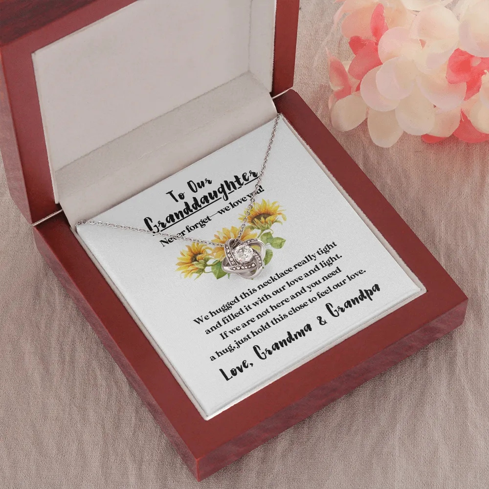 To Our Granddaughter - Hold This Close | Beautiful 14k White Gold Family Forever Love Knot