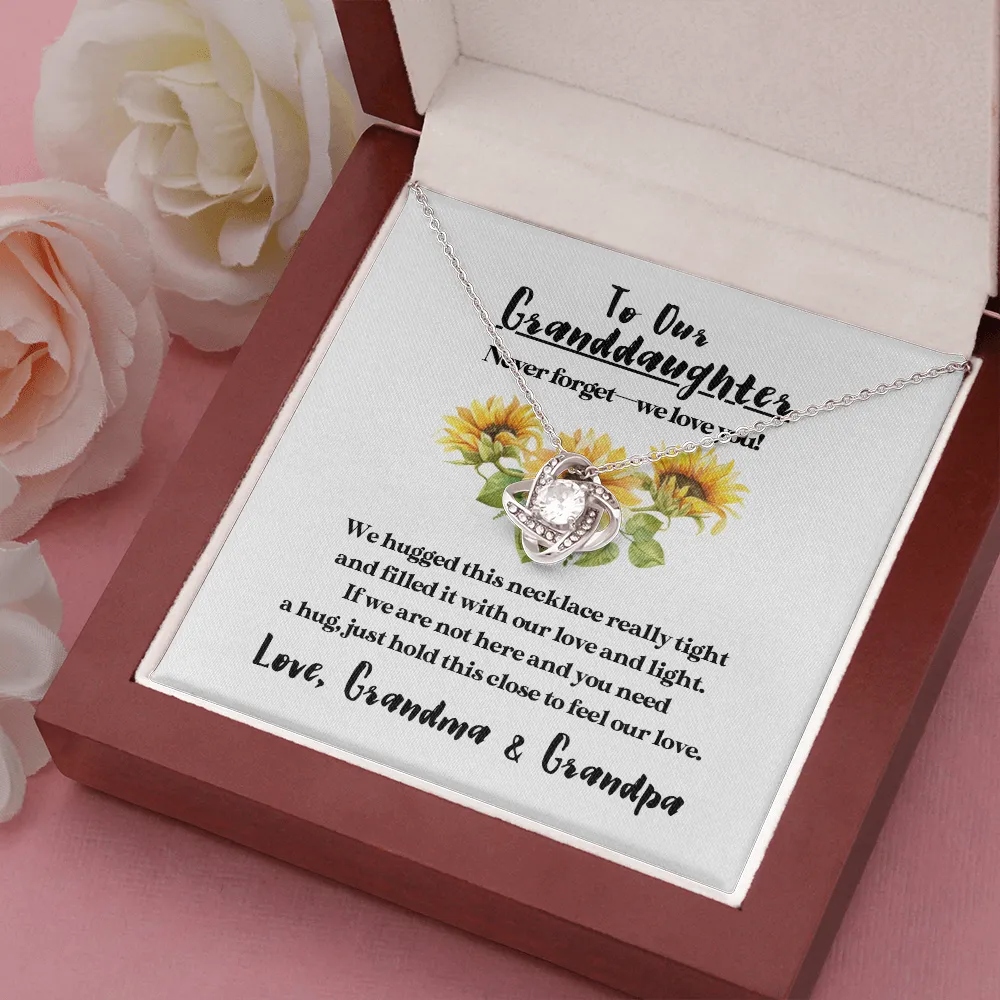 To Our Granddaughter - Hold This Close | Beautiful 14k White Gold Family Forever Love Knot