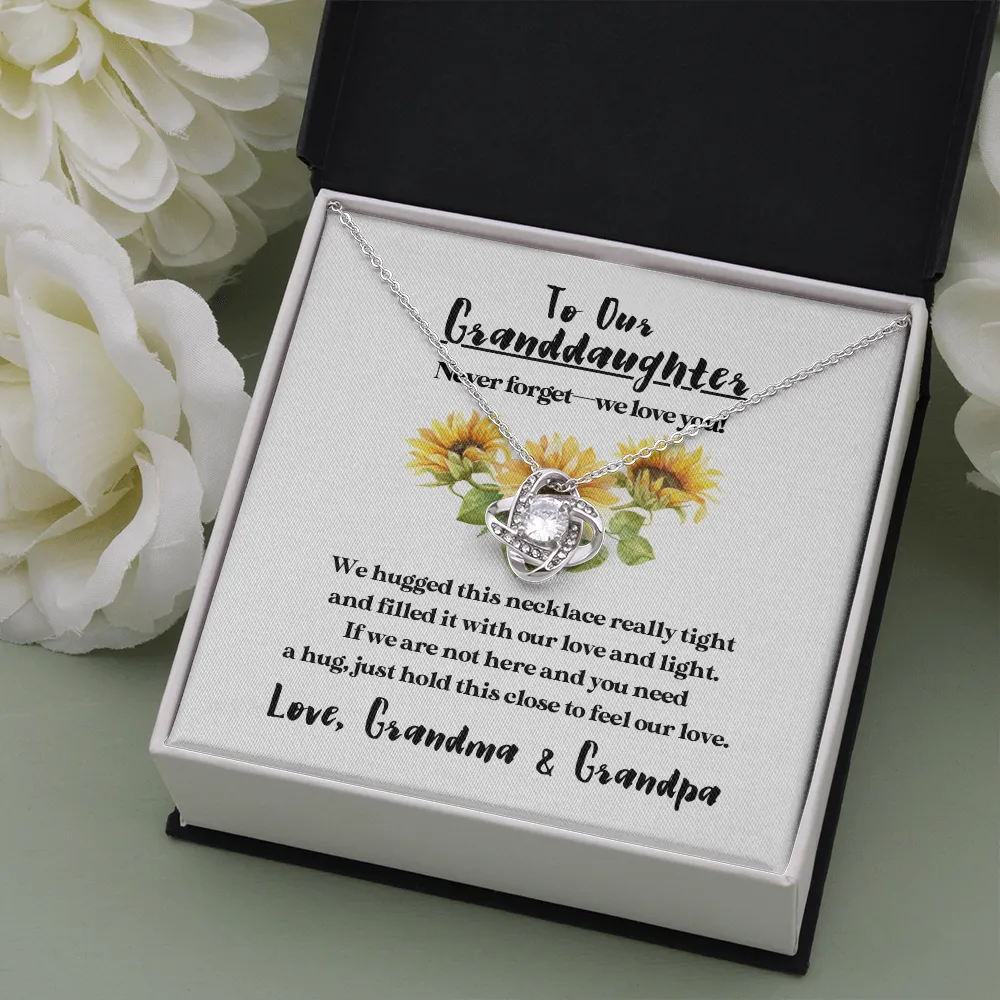 To Our Granddaughter - Hold This Close | Beautiful 14k White Gold Family Forever Love Knot