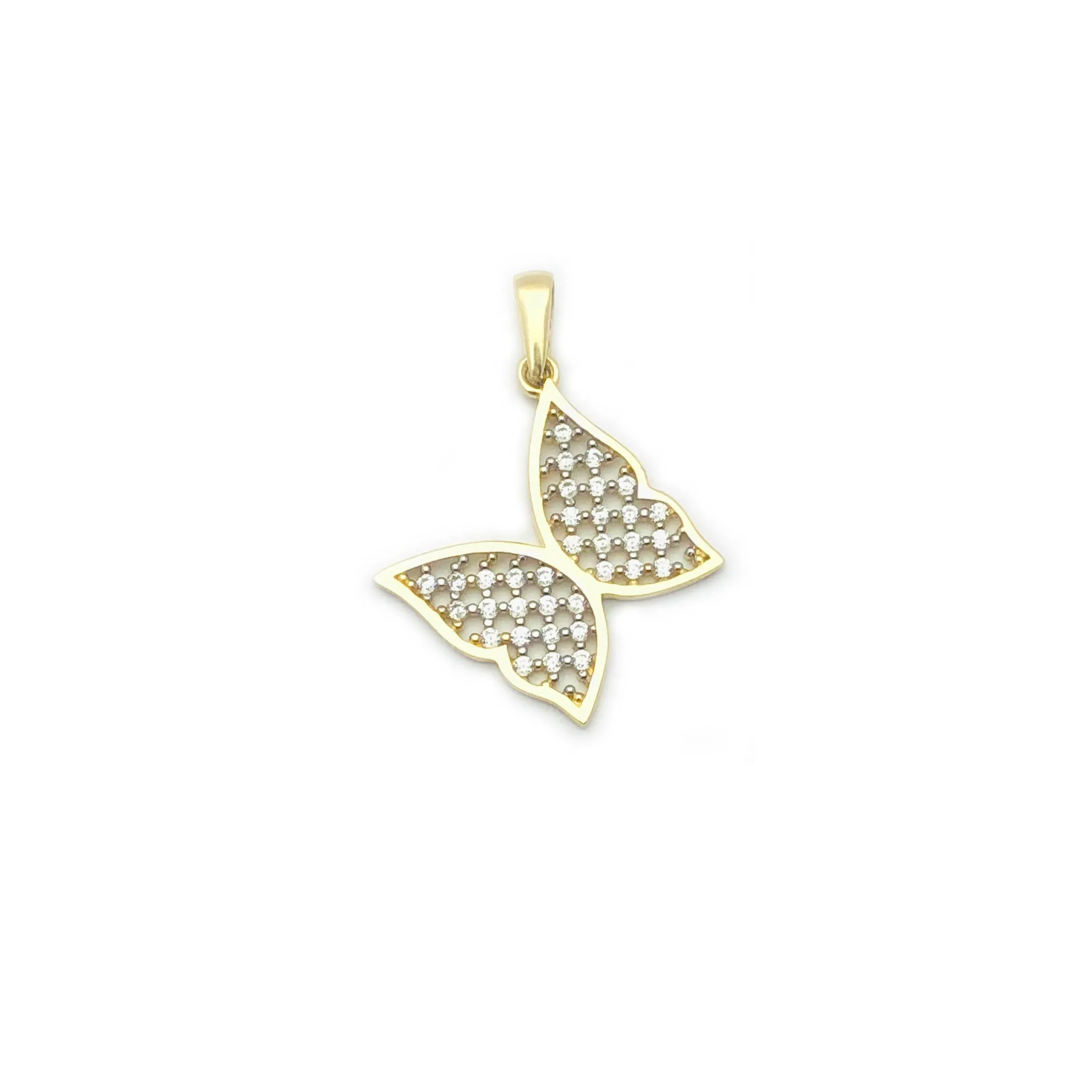 Transparent Icy Butterfly Pendant (14K)