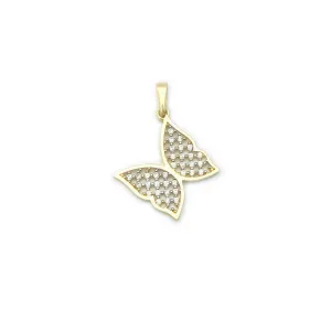 Transparent Icy Butterfly Pendant (14K)