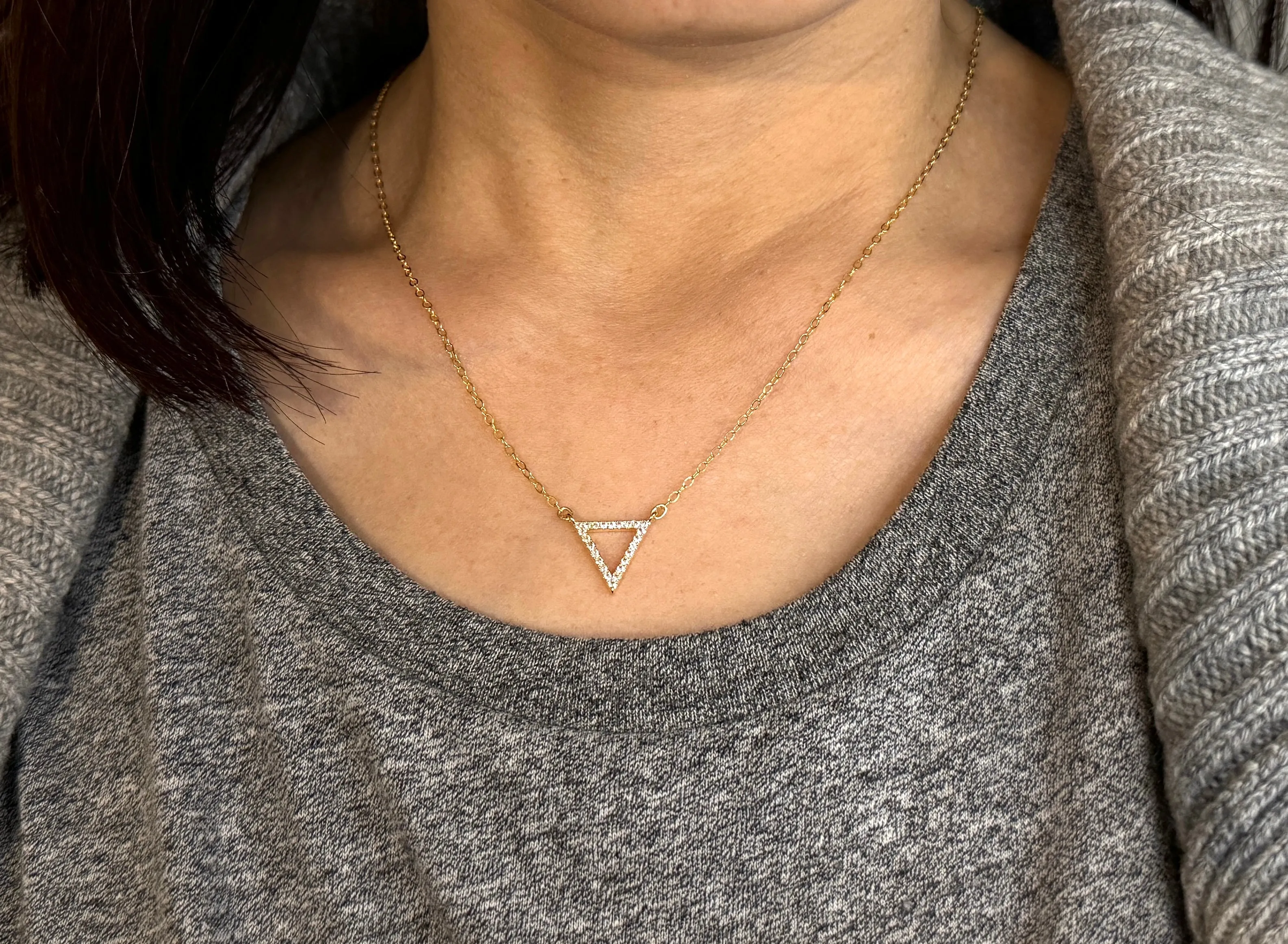 Triangle Pave Crystal Necklace