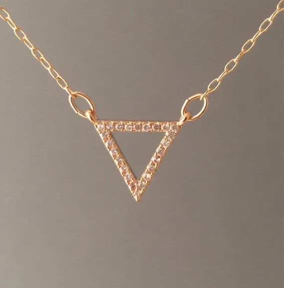 Triangle Pave Crystal Necklace