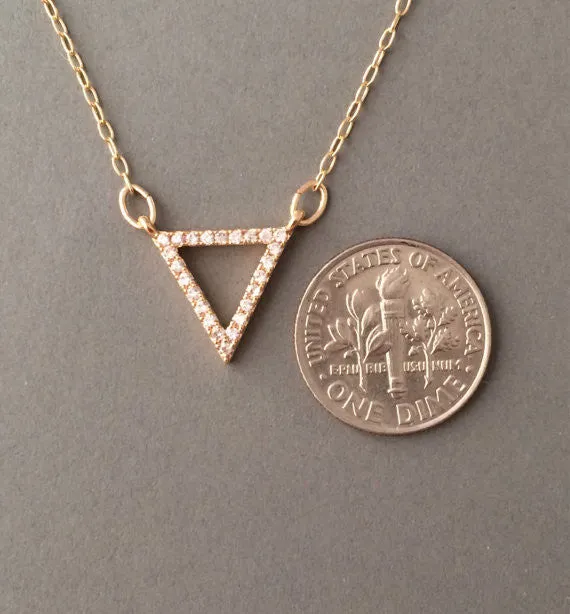 Triangle Pave Crystal Necklace