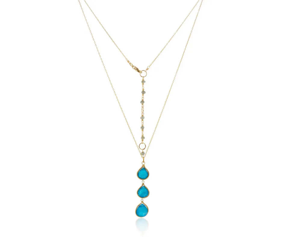 Triple Apatite Pendant Necklace