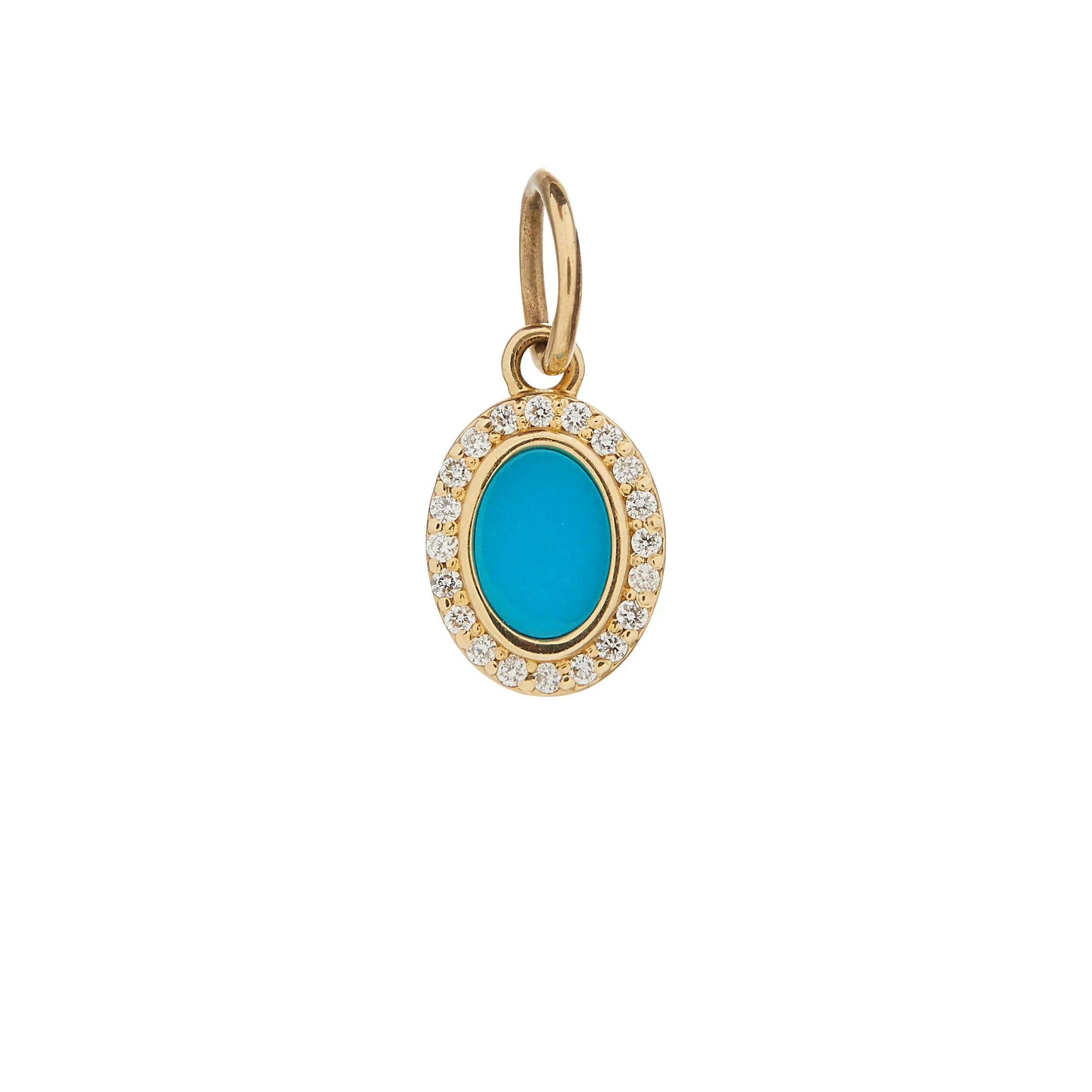 Turquoise & Diamond Oval Charm