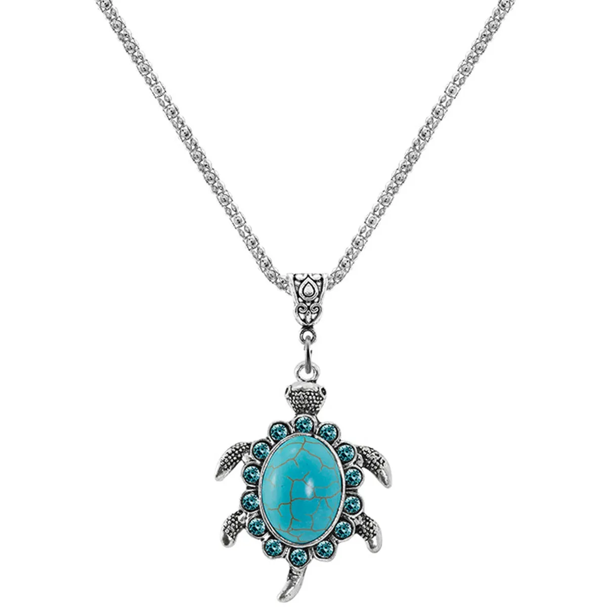 Turquoise Sea Turtle Drop Earrings & Pendant Necklace