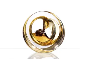 Twist Glass Sculpture, Amber - Teign Valley Glass