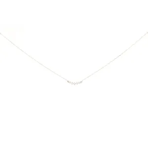 Two-Prong Diamond Curve Bar Necklace