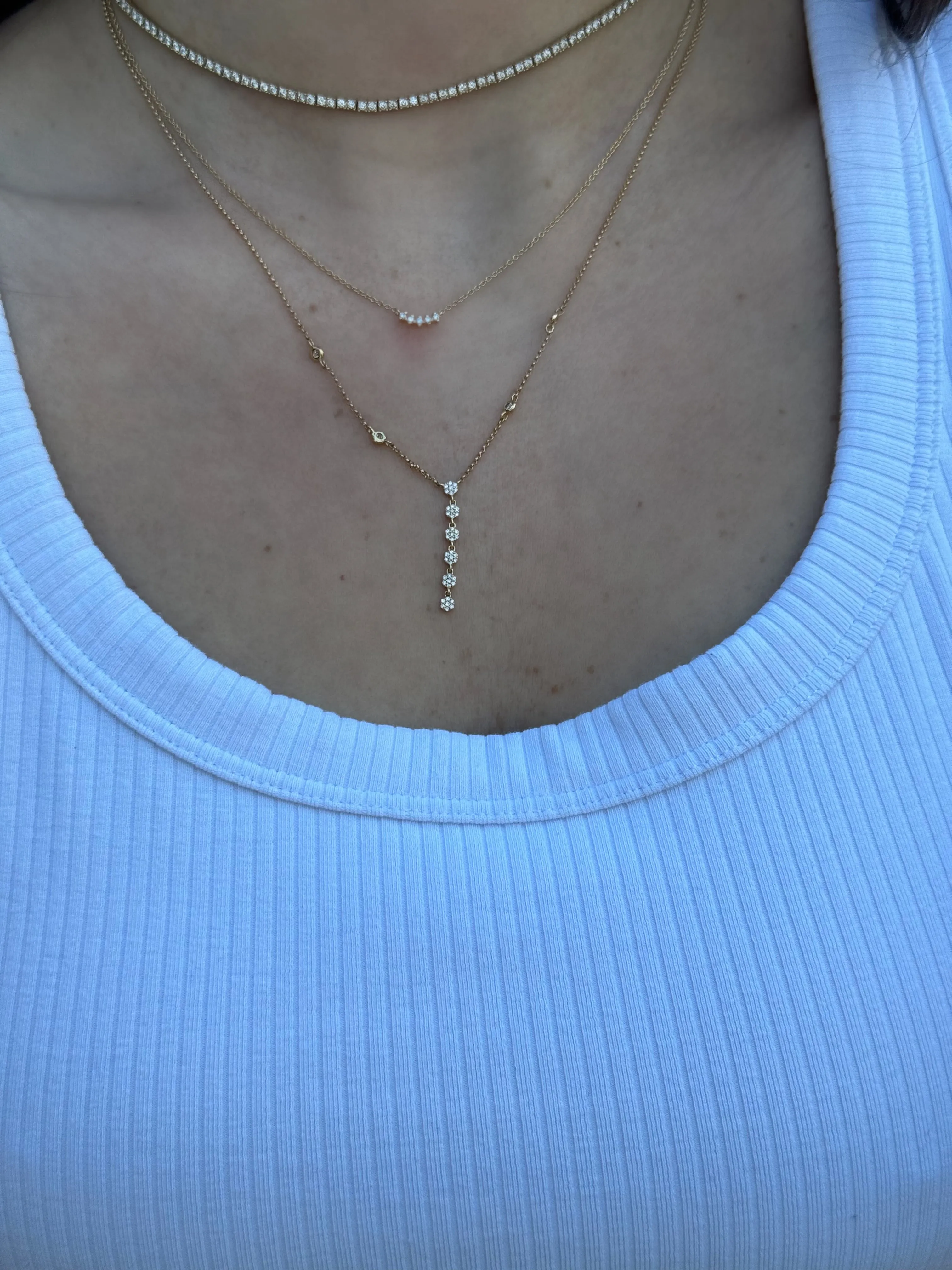 Two-Prong Diamond Curve Bar Necklace