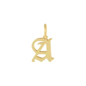 Uppercase Old English Initial Necklace Charm
