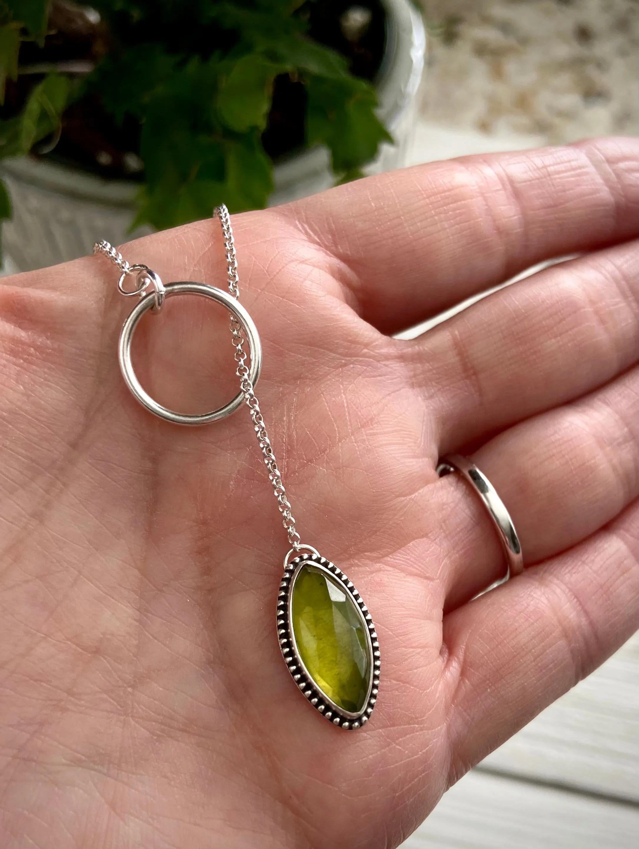 Vesuvianite Lariat Necklace