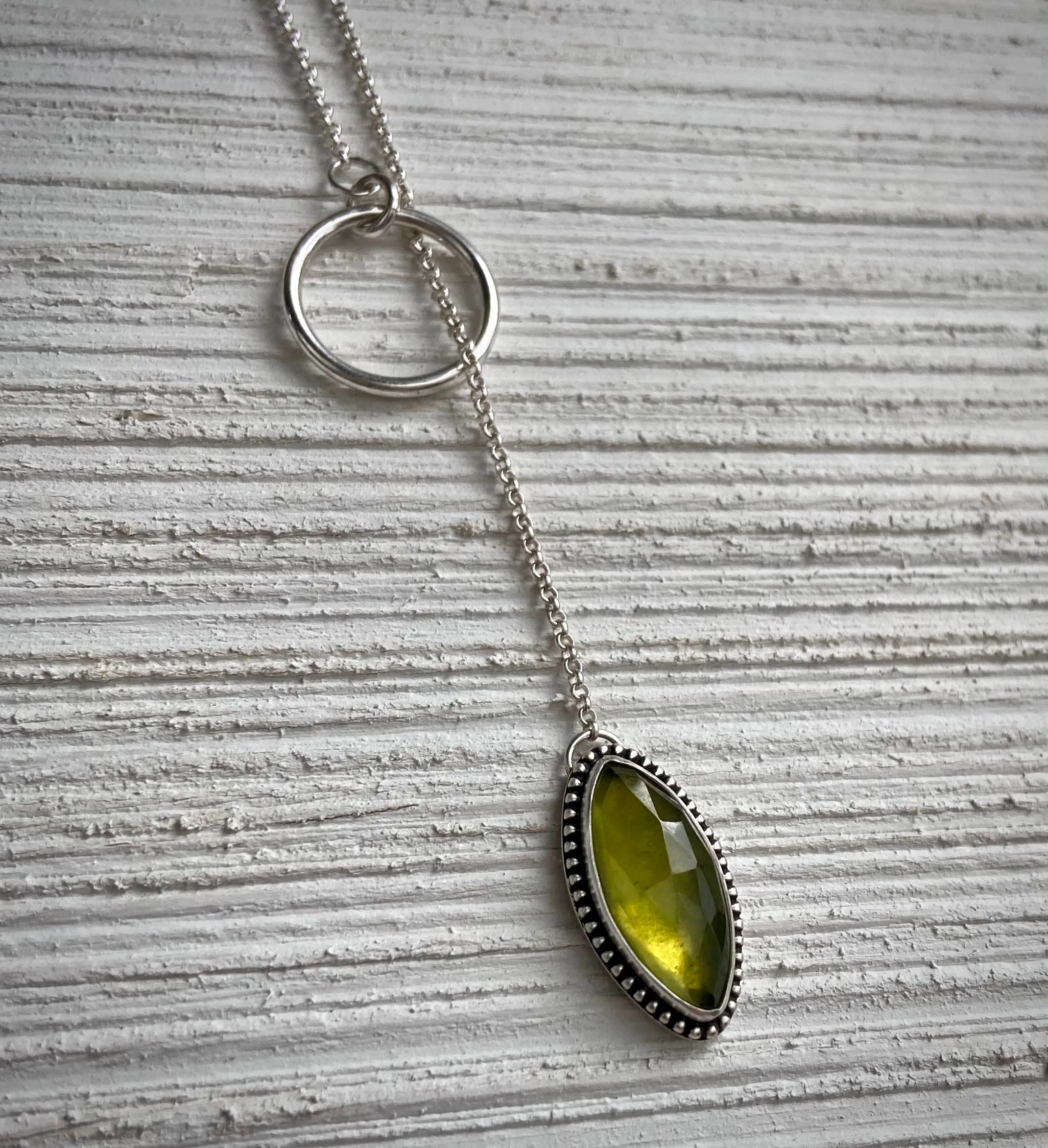 Vesuvianite Lariat Necklace