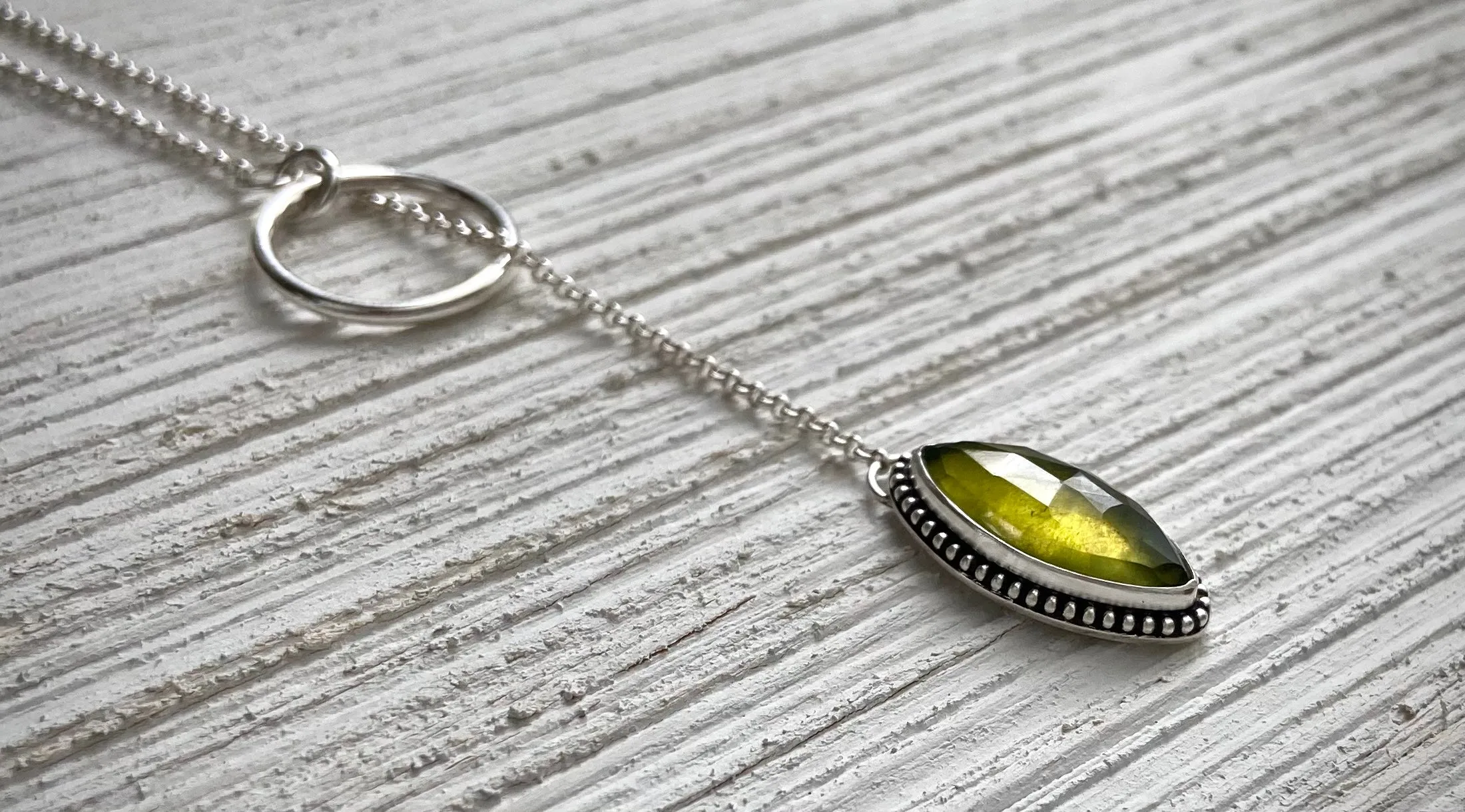 Vesuvianite Lariat Necklace