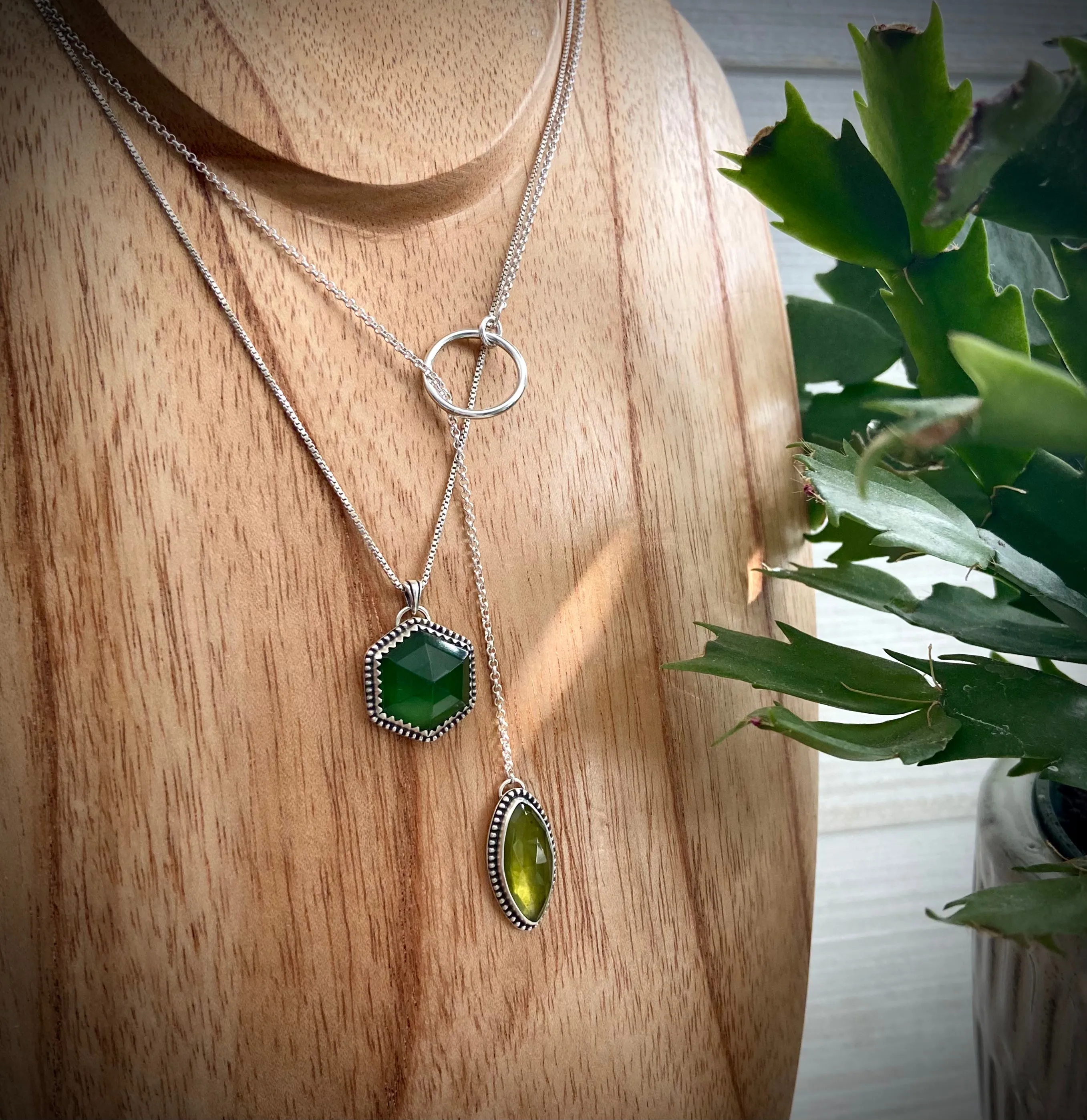 Vesuvianite Lariat Necklace