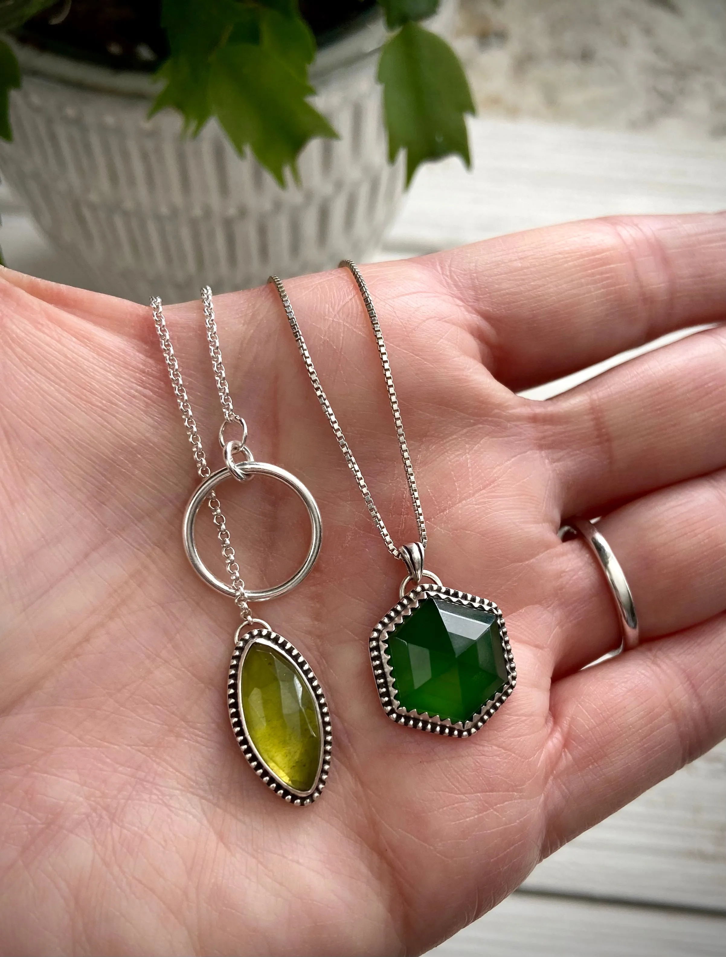 Vesuvianite Lariat Necklace