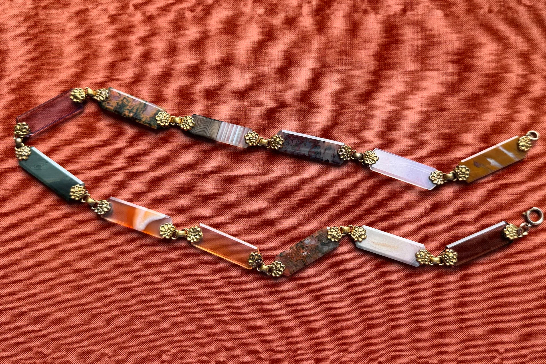 Victorian Agate Link Necklace
