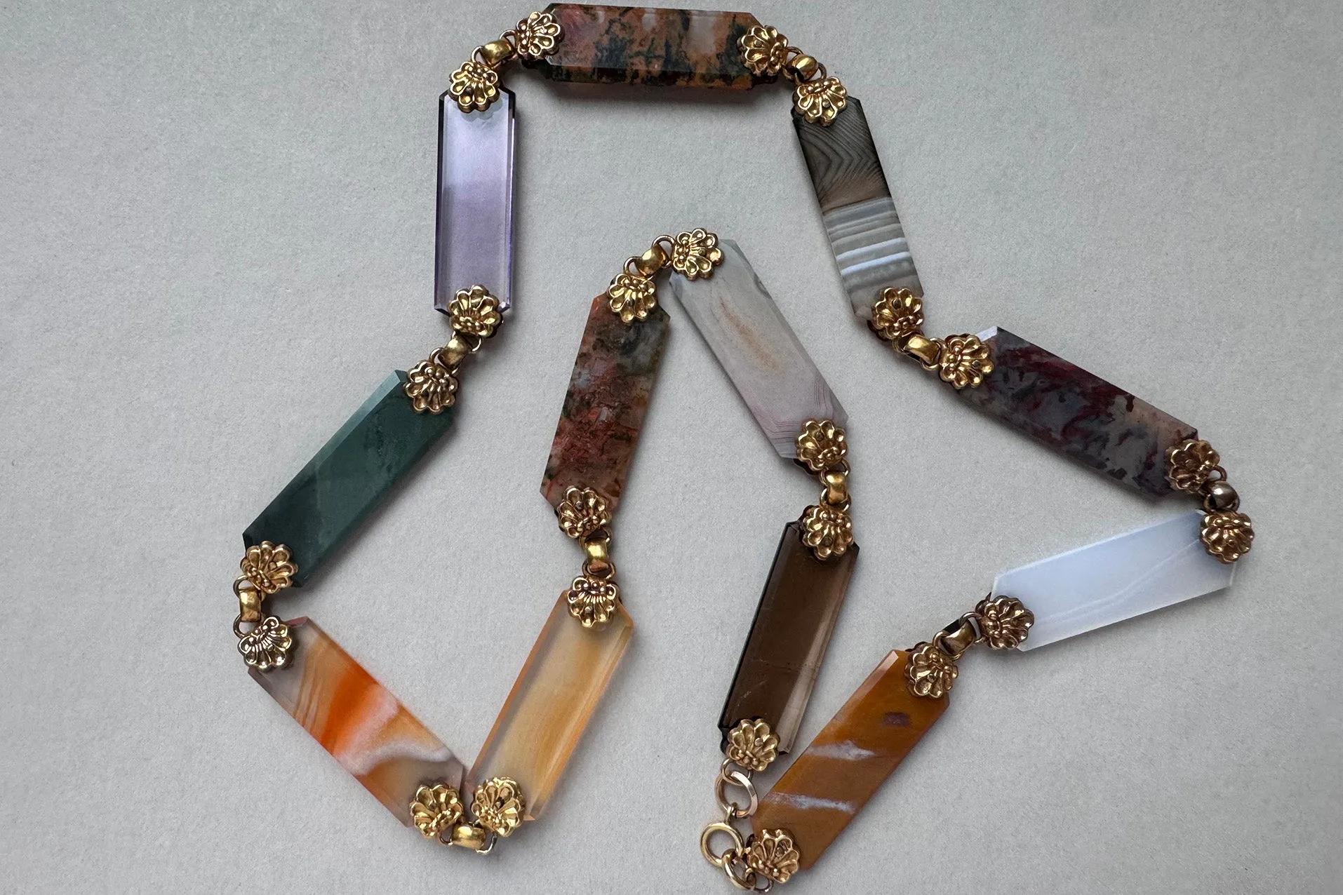 Victorian Agate Link Necklace