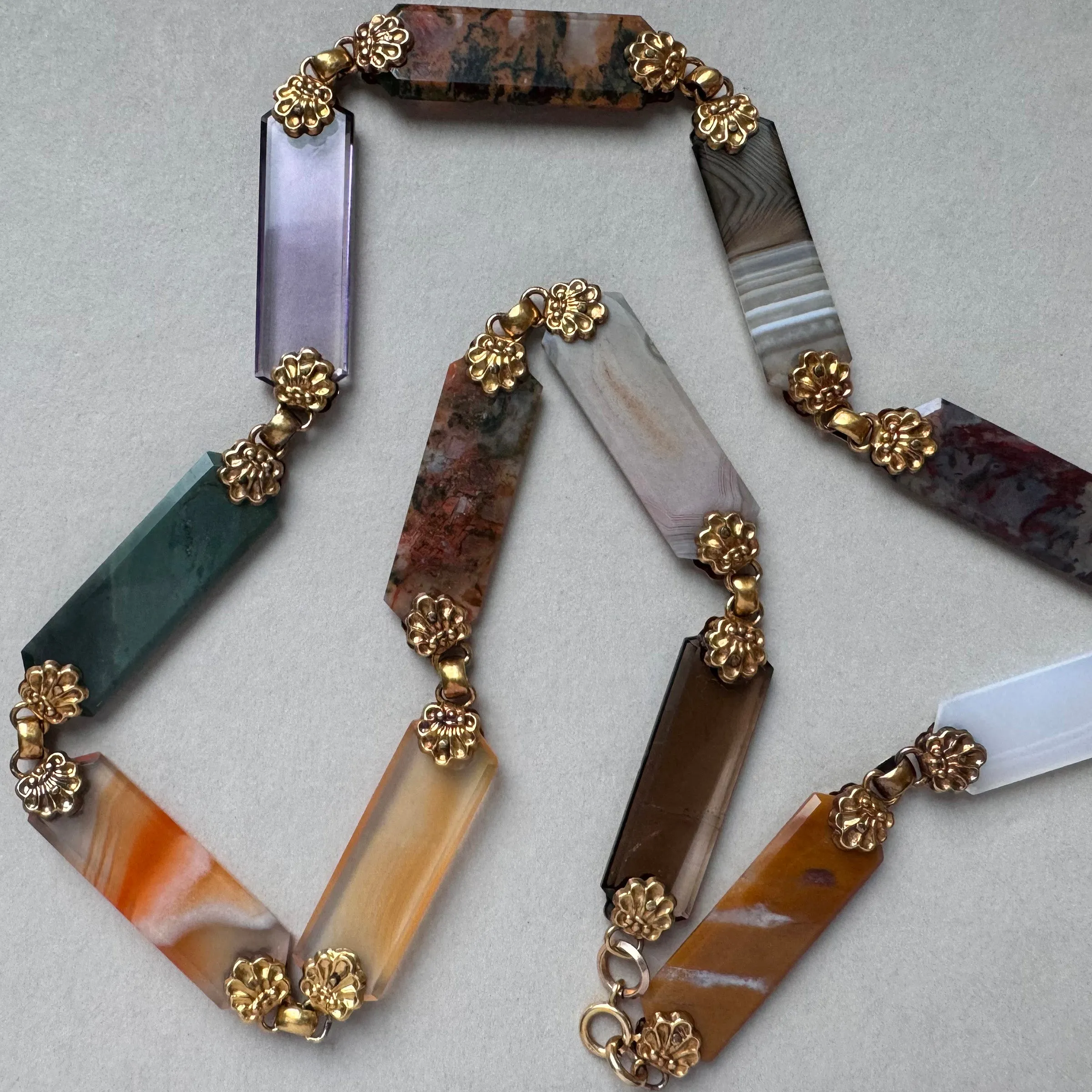 Victorian Agate Link Necklace