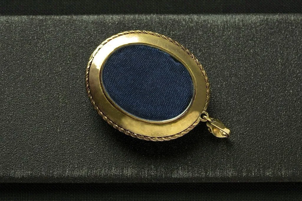 Victorian Banded Agate White Enamel Locket
