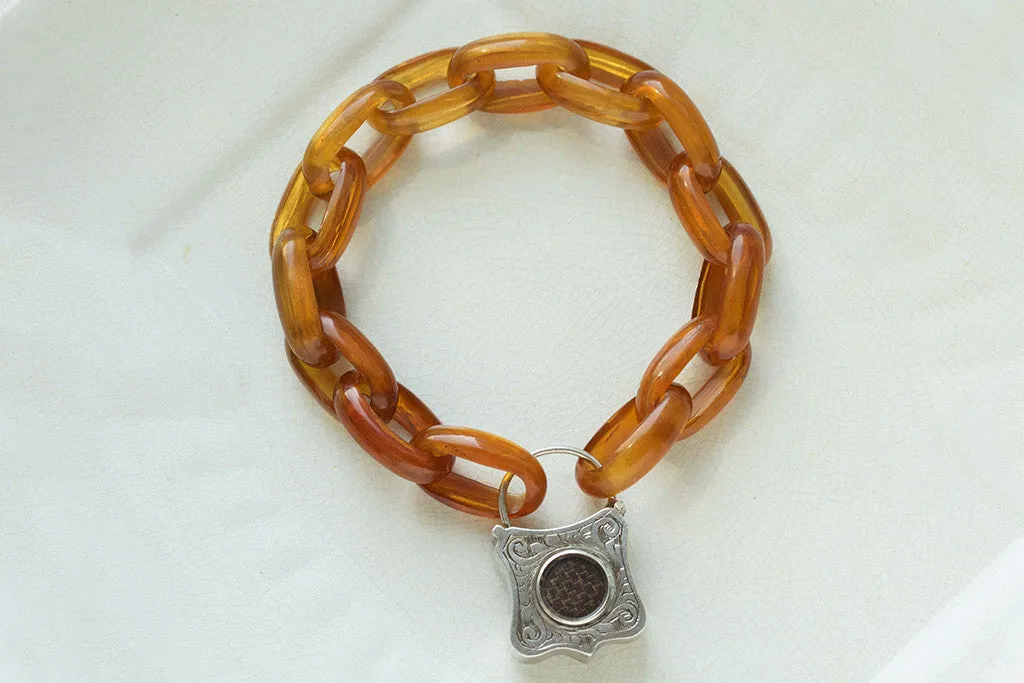 Victorian Scottish Agate Padlock Bracelet