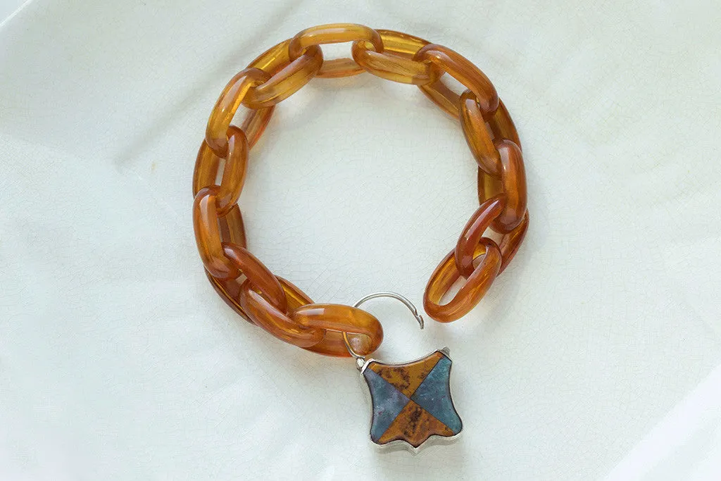 Victorian Scottish Agate Padlock Bracelet