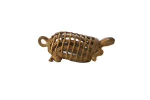 Vintage African Large Bronze Mesh Design Turtle Pendant