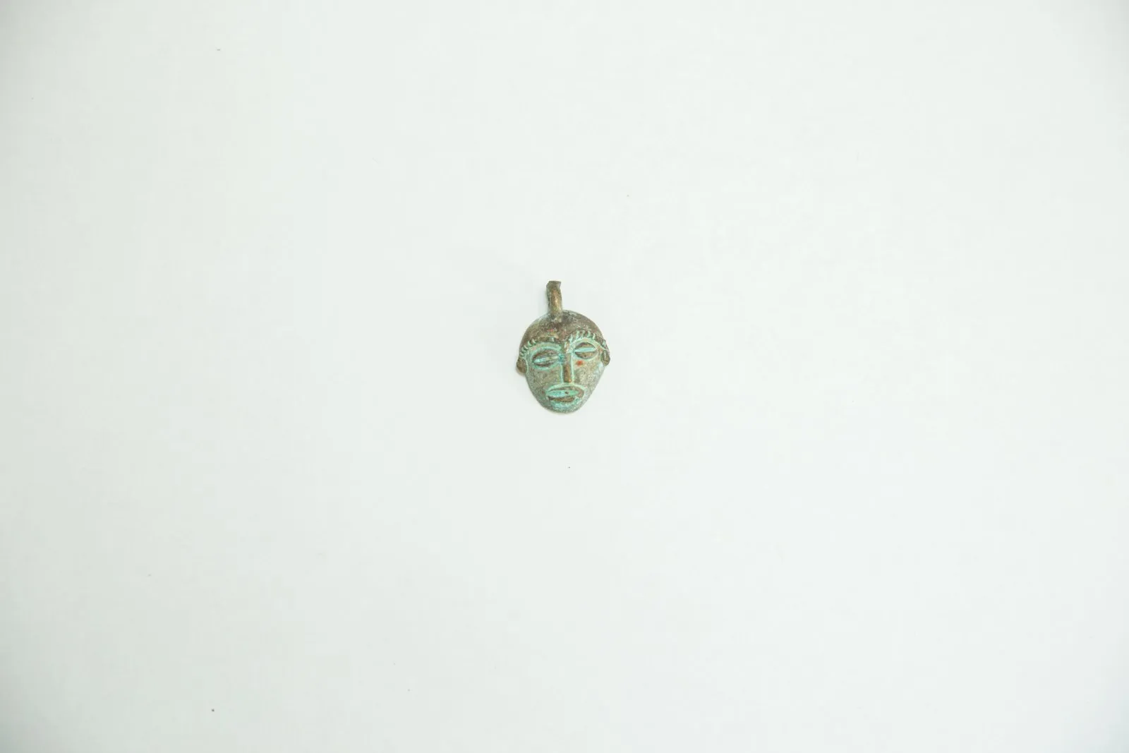 Vintage Bronze Tiny Face Pendant
