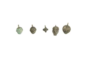 Vintage Bronze Tiny Face Pendant