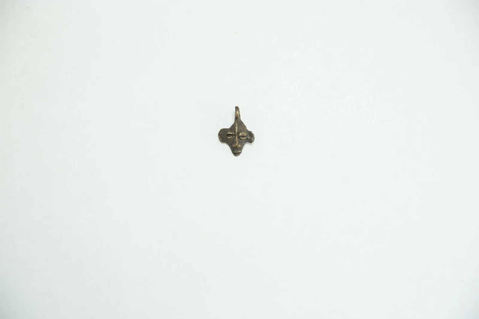 Vintage Bronze Tiny Face Pendant