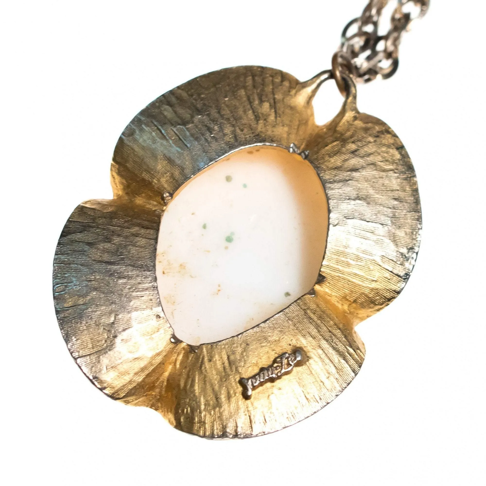 Vintage Judy Lee Sparkling Green Orange White Easter Egg Pendant Necklace