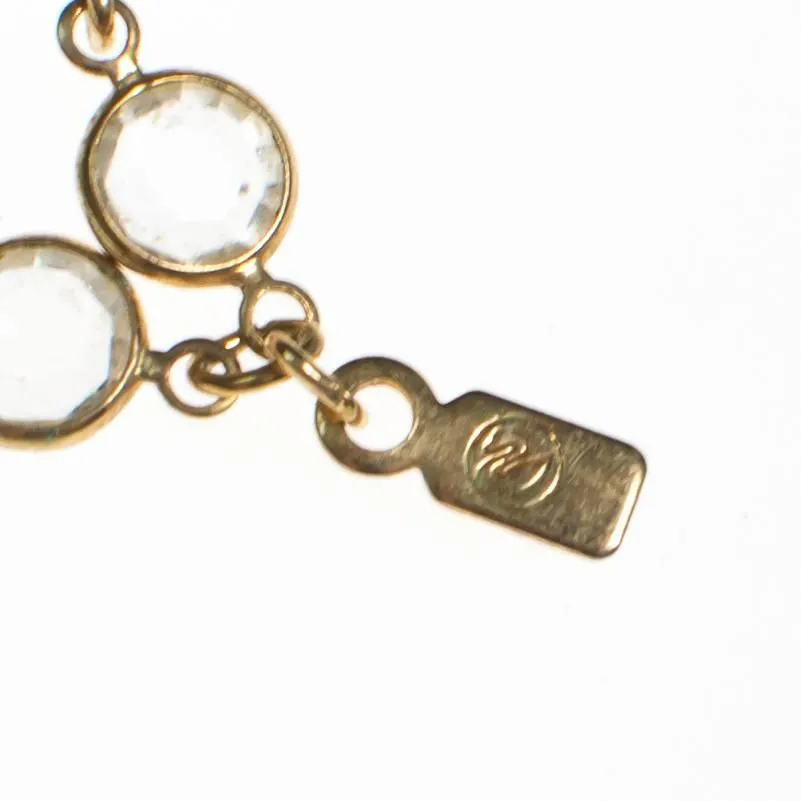 Vintage Swarovski Gold Bezel Crystal Necklace