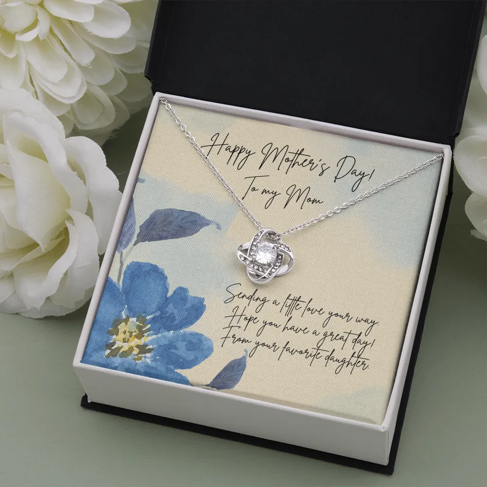 Watercolor Love Knot Necklace for Mom on Mother's Day