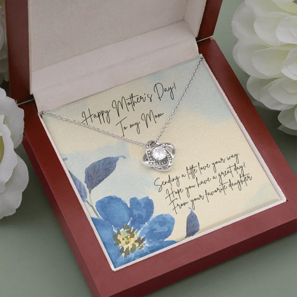 Watercolor Love Knot Necklace for Mom on Mother's Day