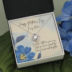 Watercolor Love Knot Necklace for Mom on Mother's Day