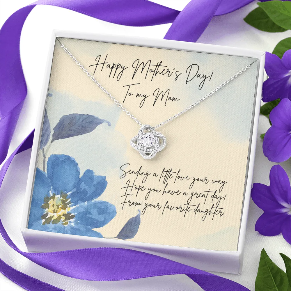 Watercolor Love Knot Necklace for Mom on Mother's Day