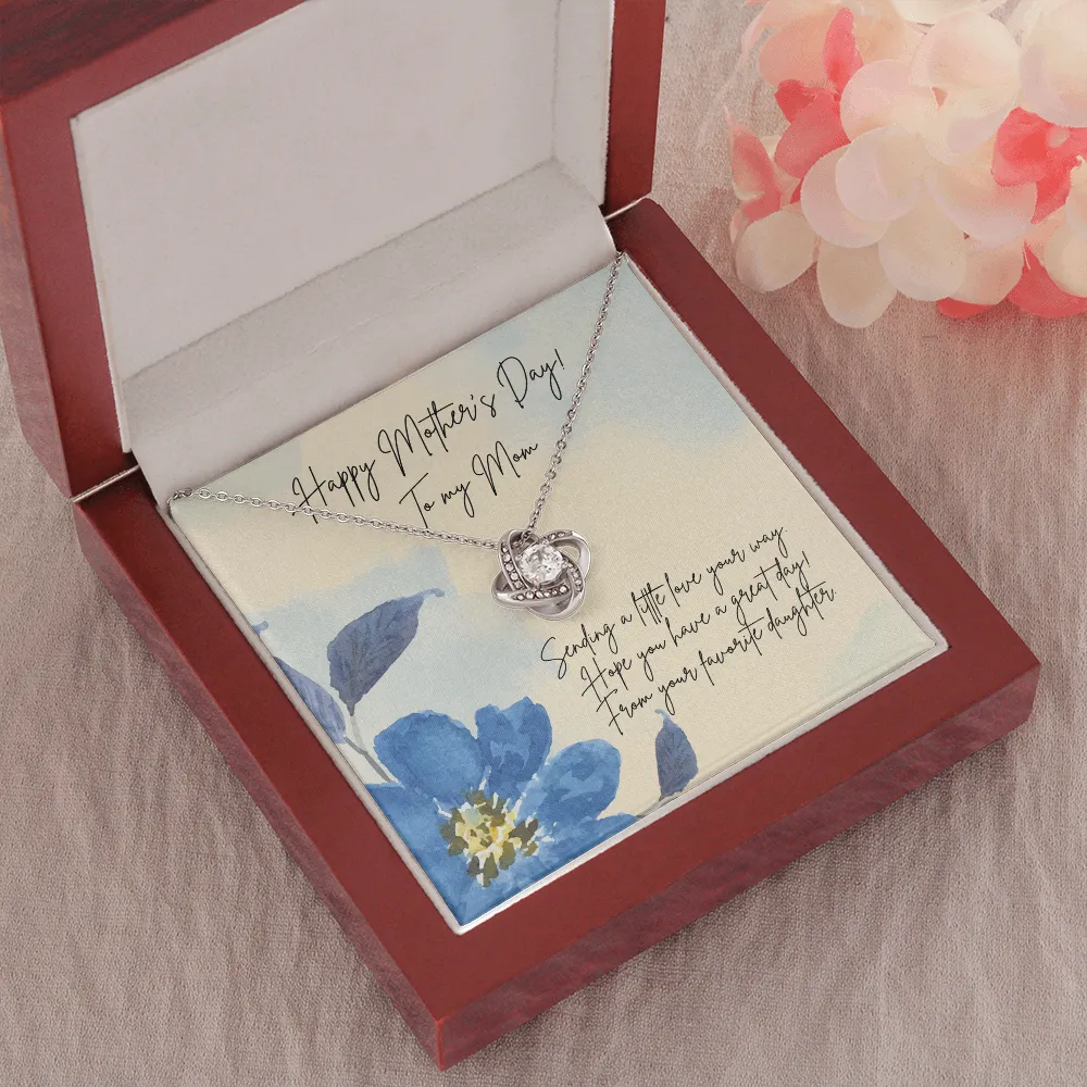 Watercolor Love Knot Necklace for Mom on Mother's Day