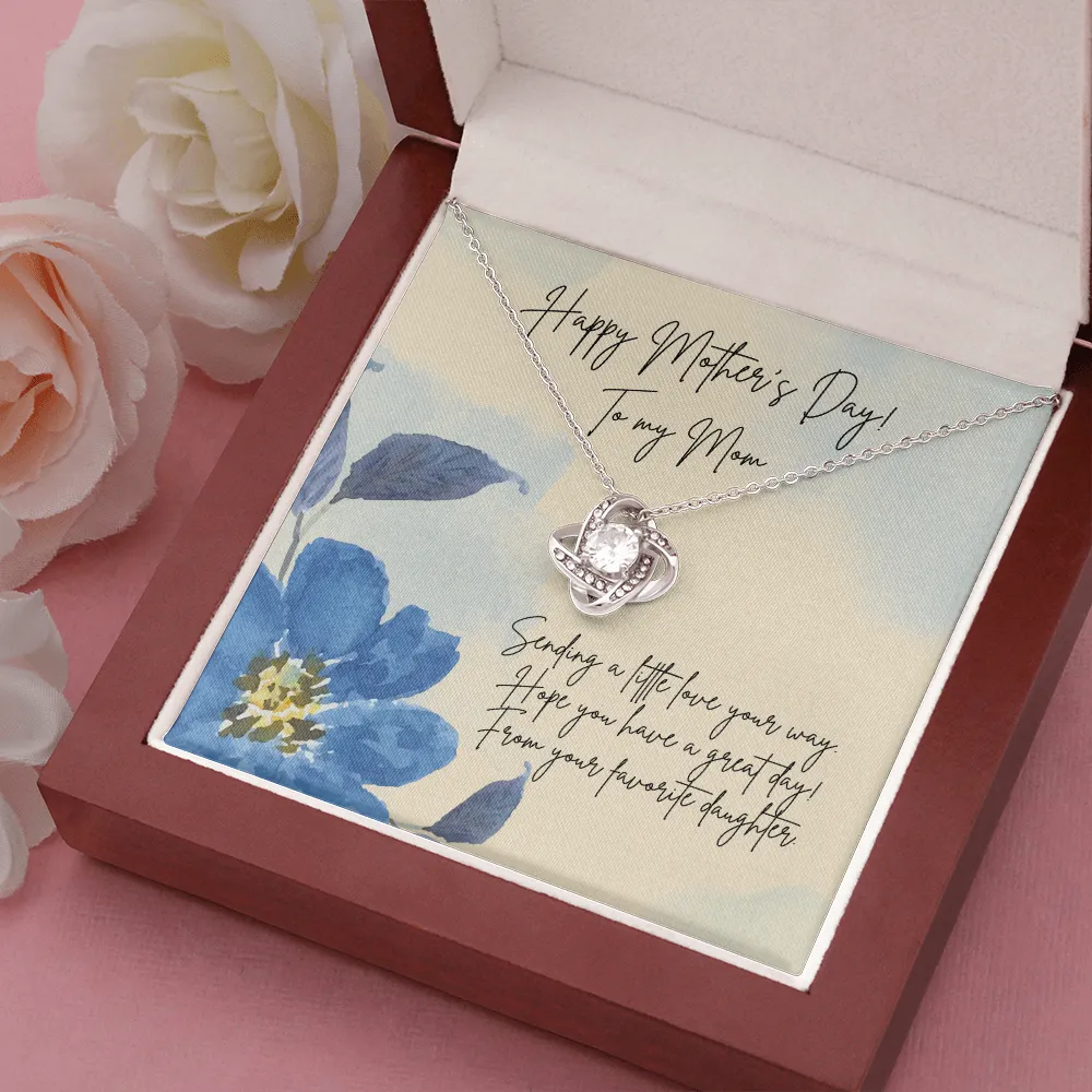 Watercolor Love Knot Necklace for Mom on Mother's Day